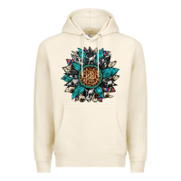 Cowhide Leopard Serape Gemstone  Sunflower Premium Hoodie | Teevron