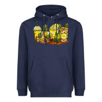 Navy pineapple farm fresh coffee cups Heavyweight Hoodie - Zillion Design Studio