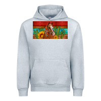 Heather Grey aztec horse cactus and sunflowers license plate template Urban Hoodie - Artiststas