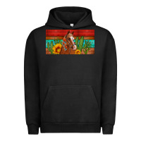 Pigment Black aztec horse cactus and sunflowers license plate template Urban Hoodie - Artiststas