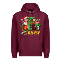 Burgundy jolly nurse with Christmas element Premium Hoodie - AdoDesignShop