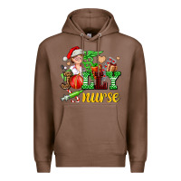 Chestnut jolly nurse with Christmas element Premium Hoodie - AdoDesignShop