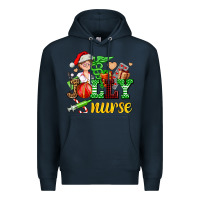 Navy jolly nurse with Christmas element Premium Hoodie - AdoDesignShop