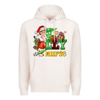 Pale Pink jolly nurse with Christmas element Premium Hoodie - AdoDesignShop