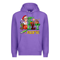Purple jolly nurse with Christmas element Premium Hoodie - AdoDesignShop