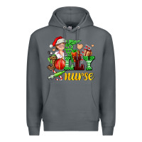 Rock jolly nurse with Christmas element Premium Hoodie - AdoDesignShop