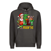 Smoke jolly nurse with Christmas element Premium Hoodie - AdoDesignShop