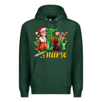 Sports Green jolly nurse with Christmas element Premium Hoodie - AdoDesignShop