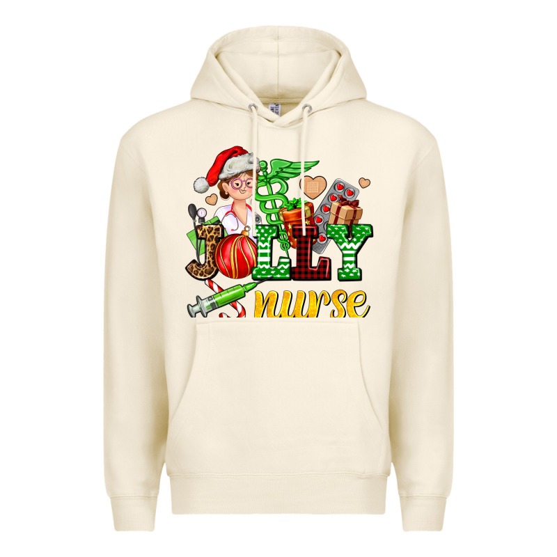 Jolly Nurse With Christmas Element Premium Hoodie by AdoDesignShop | Teevron