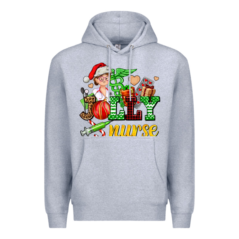 Jolly Nurse With Christmas Element Premium Hoodie by AdoDesignShop | Teevron