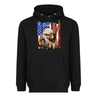Black usa flag with eagle head Heavyweight Hoodie - texasbilliewilder