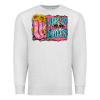 Oatmeal Heather life is better in boots Premium Sweatshirt - Zillion Design Studio