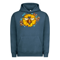 Pigment Midnight Navy bee sunflower leopard Urban Hoodie - AdoDesignShop
