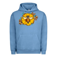 Pigment Pebble Blue bee sunflower leopard Urban Hoodie - AdoDesignShop
