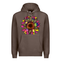Coffee tie dye leopard sunflower Premium Hoodie - Artiststas