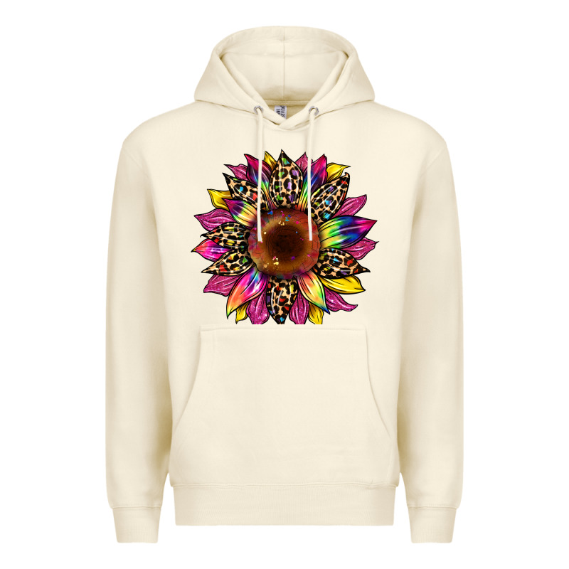 Tie Dye Leopard Sunflower Premium Hoodie by Artiststas | Teevron