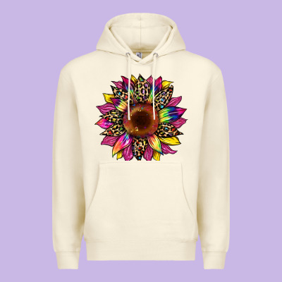 Tie Dye Leopard Sunflower Premium Hoodie Designed By Artiststas