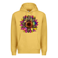 Antique Gold tie dye leopard sunflower Premium Hoodie - Artiststas