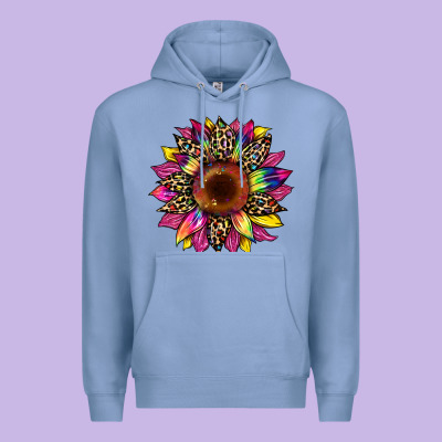 Tie Dye Leopard Sunflower Premium Hoodie Designed By Artiststas