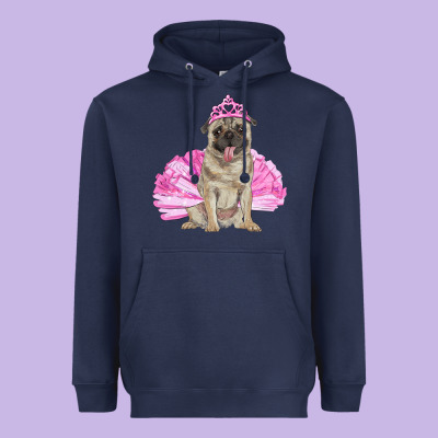 Heavyweight Hoodie balerina pug with tutu