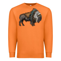 Carrot bison with indian headdress Premium Sweatshirt - RanaPortraitStore