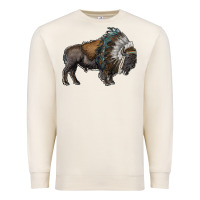 Sandshell bison with indian headdress Premium Sweatshirt - RanaPortraitStore