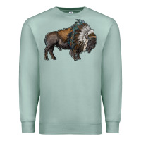 Bison With Indian Headdress Premium Sweatshirt | Teevron