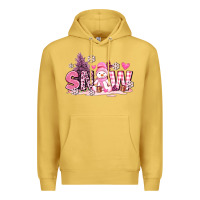Antique Gold pink snowman and snow Premium Hoodie - AdoDesignShop