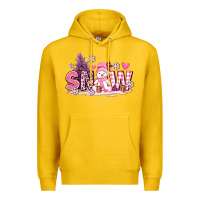 Lemon pink snowman and snow Premium Hoodie - AdoDesignShop