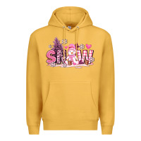 Mustard pink snowman and snow Premium Hoodie - AdoDesignShop