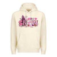Sandshell pink snowman and snow Premium Hoodie - AdoDesignShop