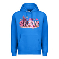 True Royal pink snowman and snow Premium Hoodie - AdoDesignShop