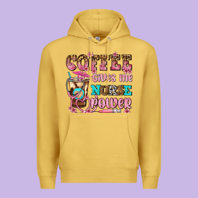 Coffee Gives Me Nurse Power Premium Hoodie Designed By Adodesignshop