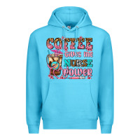 Ocean Blue coffee gives me nurse power Premium Hoodie - AdoDesignShop