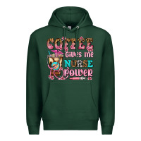 Sports Green coffee gives me nurse power Premium Hoodie - AdoDesignShop