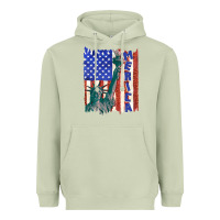 Matcha usa flag with statue of liberty Heavyweight Hoodie - texasbilliewilder