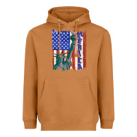 Meerkat usa flag with statue of liberty Heavyweight Hoodie - texasbilliewilder