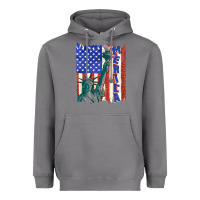 Storm usa flag with statue of liberty Heavyweight Hoodie - texasbilliewilder