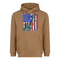 Toasted Coconut usa flag with statue of liberty Heavyweight Hoodie - texasbilliewilder