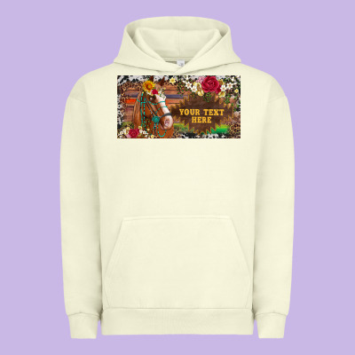 (preview)western Turquoise Gemstone Horse Cowhide Leopard Floral Backg Urban Hoodie Designed By Artiststas
