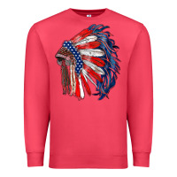 Cardinal american flag indian headdress Premium Sweatshirt - RanaPortraitStore