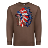 Chestnut american flag indian headdress Premium Sweatshirt - RanaPortraitStore
