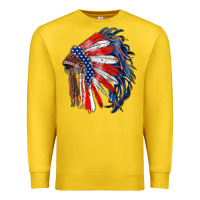 Lemon american flag indian headdress Premium Sweatshirt - RanaPortraitStore
