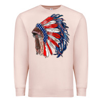 Pale Pink american flag indian headdress Premium Sweatshirt - RanaPortraitStore