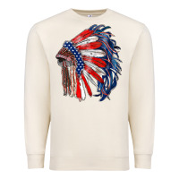 Sandshell american flag indian headdress Premium Sweatshirt - RanaPortraitStore