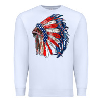 White american flag indian headdress Premium Sweatshirt - RanaPortraitStore