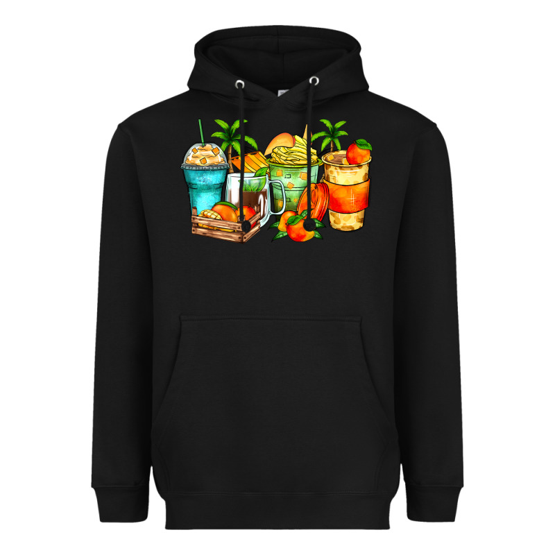 Mango Farm Fresh Coffee Cups Heavyweight Hoodie by Zillion Design Studio | Teevron