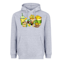 Heather Grey lemon farm fresh coffee cups Heavyweight Hoodie - Zillion Design Studio