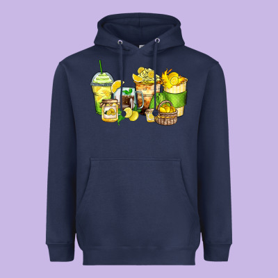 Lemon Farm Fresh Coffee Cups Heavyweight Hoodie Designed By Zillion Design Studio