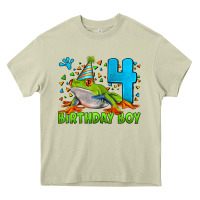 Mossy birthday boy frog age 4 Heavy Core Tee - LillyAllenDesigns